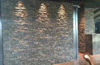 Rock wall accent lighting